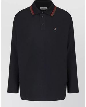 Vivienne Westwood Oversized Long-Sleeve Polo Shirt - Blue