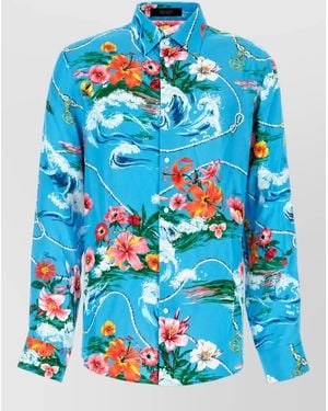 Gucci Floral Print Relaxed Fit Shirt - Blue