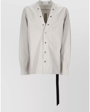 Rick Owens Larry Shirt Long Sleeves Strap Detail - Grey