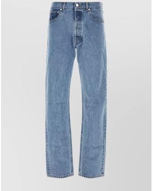 VTMNTS Straight Leg Denim Trousers With Contrast Stitching - Blue