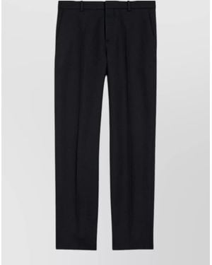 Balenciaga Tailored Straight Trousers Belt Loops Front Crease - Blue