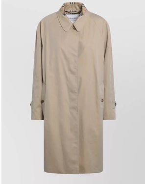 Burberry Long Tailored Jacket Buttoned Cuffs Back Vent - Natural