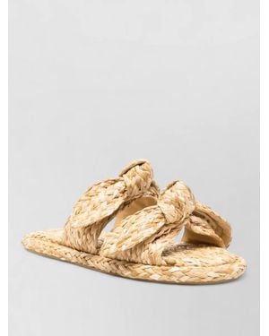Zimmermann Carousel Flat Sandals Open Toe Braid - Metallic