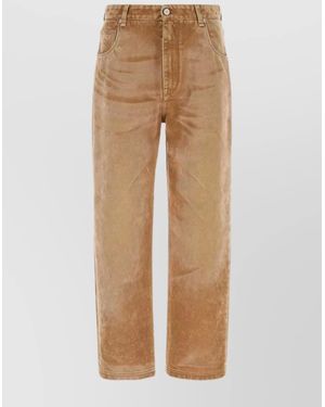Fendi Denim Straight-Leg Trousers - Natural