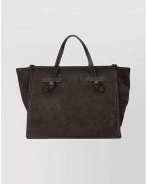 Gianni Chiarini Shoulder Bags With Suede Finish And Top Handles - Black
