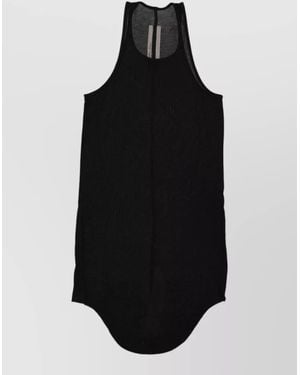 Rick Owens Lounge Top High Neck Curved Hem Sleeveless - Black