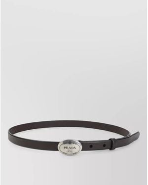 Prada Calf Leather Slim Belt - Grey