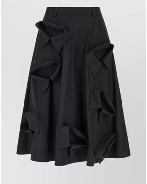 Moschino Stretch Cotton A-Line Skirt - Black