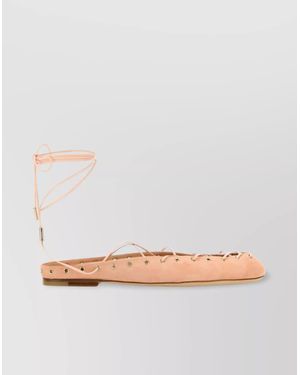 フラットシューズ CHLOE Light Pink Suede Chlo?? Ghillies Ballerinas 27701302_58592873_600.jpg