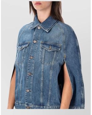 7 For All Mankind Denim Relaxed Cape Jacket - Blue