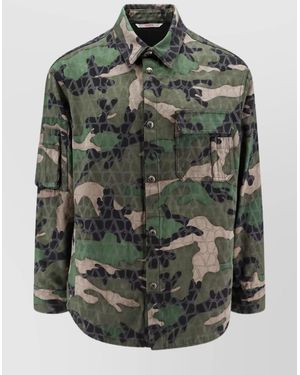 Valentino Cotton Camouflage Shirt Jacket - Green