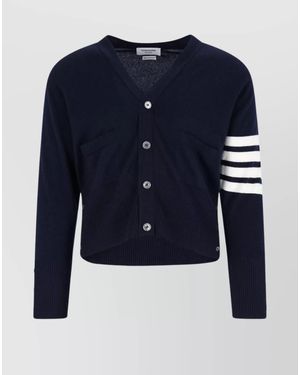 Thom Browne Cashmere Crewneck Cardigan - Blue