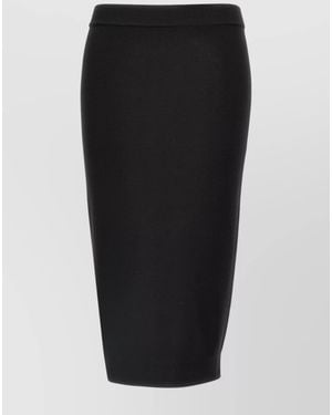 Saint Laurent Wool Pencil Skirt - Black