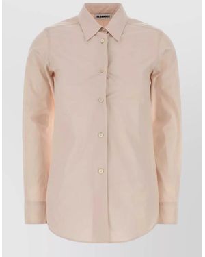 Jil Sander Poplin Shirt Button Cuffs Long Sleeves - Natural
