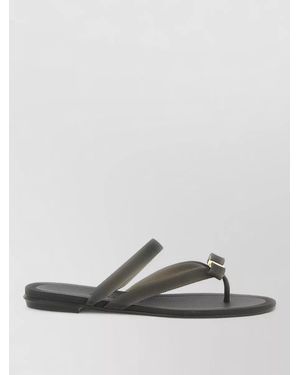 Ferragamo Ribbed Thong Sandals - White
