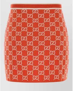 Gucci Midi Skirt Elastic Waistband Modern Silhouette - Red