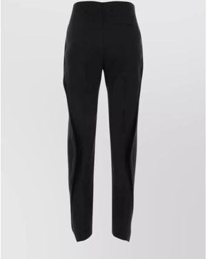 Bottega Veneta Wool Straight-Leg Trousers - Black