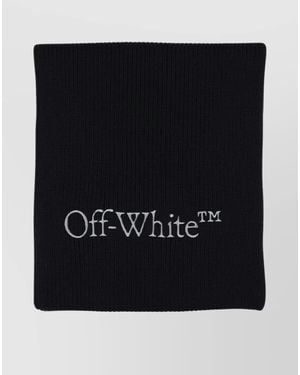 Off-White c/o Virgil Abloh Virgin Wool Logo-Knit Scarf - Black