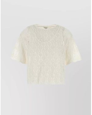Tシャツ・カットソー BOTTEGA VENETA White Lace Fish Top eCom-833883V5ND09071_A.jpg?v=1