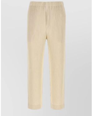 Homme Plissé Issey Miyake Pleated Straight-Leg Trousers - Natural