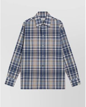 Golden Goose Checked Cotton Shirt - Blue