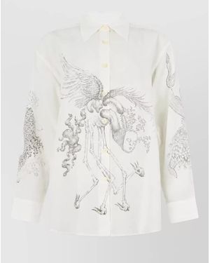 Our Legacy Printed Long-Sleeve Shirt - White