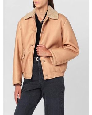 Salvatore Santoro Shearling Collar Coat Elasticated Hem Pockets - Blue