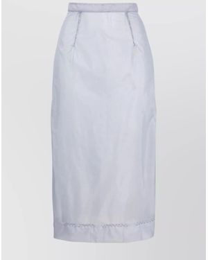 Maison Margiela Tulle High-Rise Pleated Midi Pencil Skirt - White
