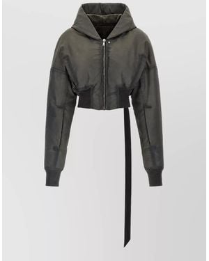 Rick Owens Cropped Bomber Jacket - Gray