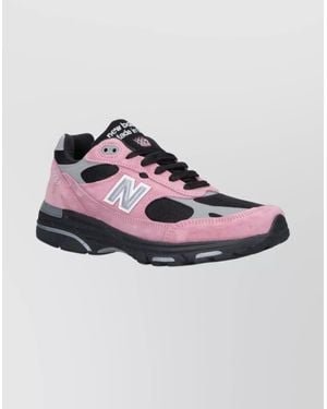 New Balance Contemporary Low Cut Sneakers With Mesh And Suede - Pink