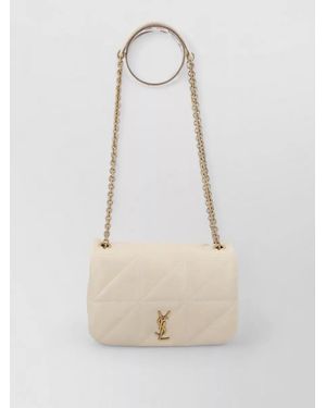 Saint Laurent Jamie Mini Leather Clutch Bag - White