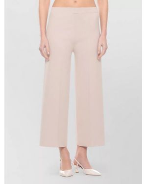 D.exterior Cropped Viscose Wide Leg Pants - Pink