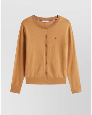 Tommy Hilfiger Cotton Cardigan Crew Neck - Natural