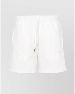 P.A.R.O.S.H. Drawstring Waistband Jersey Shorts With Side Stripes - White