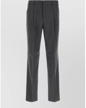 PT Torino Stretch Wool Tailored Suit Pant Flat Front - Grey