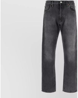 Prada Mid-Rise Straight-Leg Denim Jeans - Grey