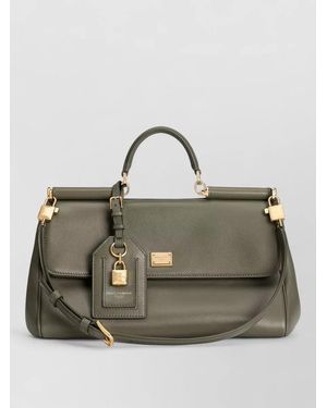 Dolce & Gabbana My Sicily Medium Leather Clutch Bag - Natural