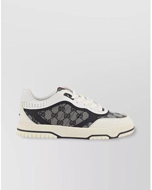 Gucci Leather And Gg Canvas Low-Top Trainers - White