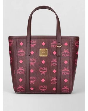 MCM Tote Bag Tone Hardware Shoulder Strap - Red