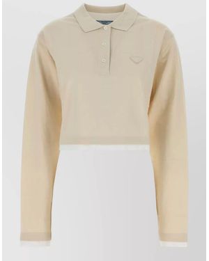 Prada Cotton Polo Shirt - Natural