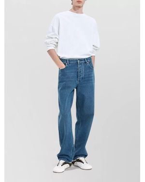 Bottega Veneta Wide Leg Denim Jeans Five Pocket Design - Blue