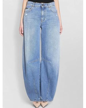 Dolce & Gabbana Five Pocket Denim Barrel Leg Trousers - Blue