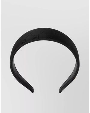 Gucci Gg Nylon Headband Leather Trim - Black