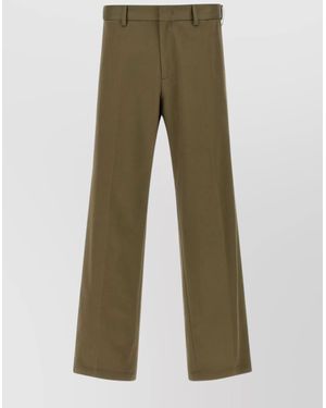 Cellar Door Straight Leg Pants Pockets - Green