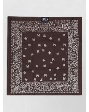 Dolce & Gabbana Paisley Print Lightweight Square Hair Scarf - Metallic
