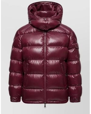 Moncler Short Hooded Down Jacket Detachable Hood - Red
