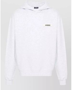 Jacquemus Hooded Cotton Jersey Knit Top - White