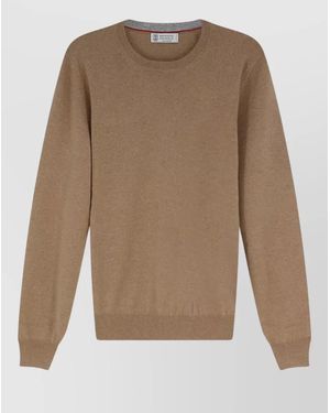 Brunello Cucinelli Cashmere Crew Neck Jumper Long Sleeves - Natural