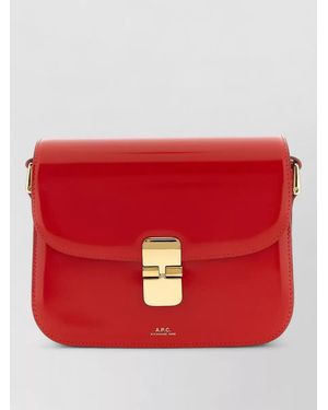 A.P.C. Grace Small Shoulder Bag Adjustable Strap - Red