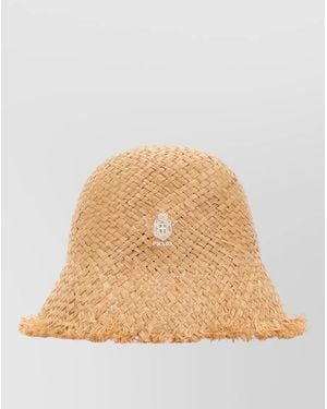 Prada Raffia Bucket Hat - Natural
